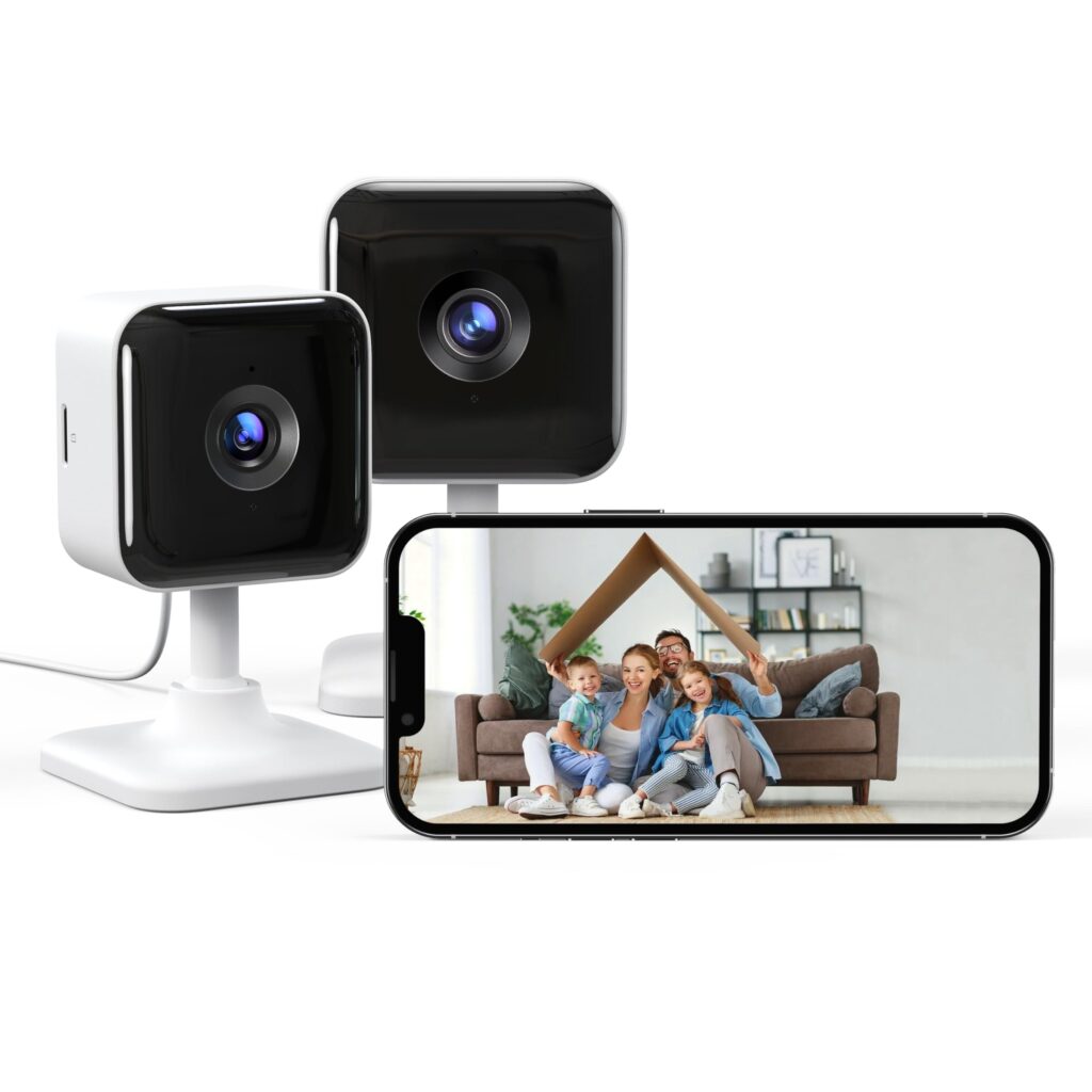 GNCC C2 2K 3MP Telecamera WIFI Interno, 2.4GHz, (2 Pack) | Visione Notturna a Infrarossi, Audio Bidirezionale, Notifiche di Movimento