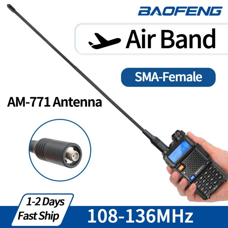 AM-771 Air Band SMA-Antenna femmina 108-136 MHz per Quansheng UV K5 (8) K6 Baofeng UV 5RH 21 PRO V2 UV-98 Walkie Talkie Ham Radio