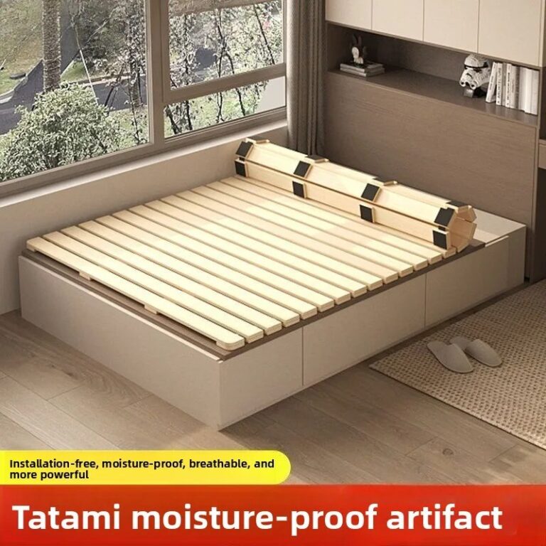 Base Letto in Legno Massello con Supporto Lombare, Pieghevole, Traspirante, Antiscivolo, Silenziosa, per Materasso, Arredamento Casa