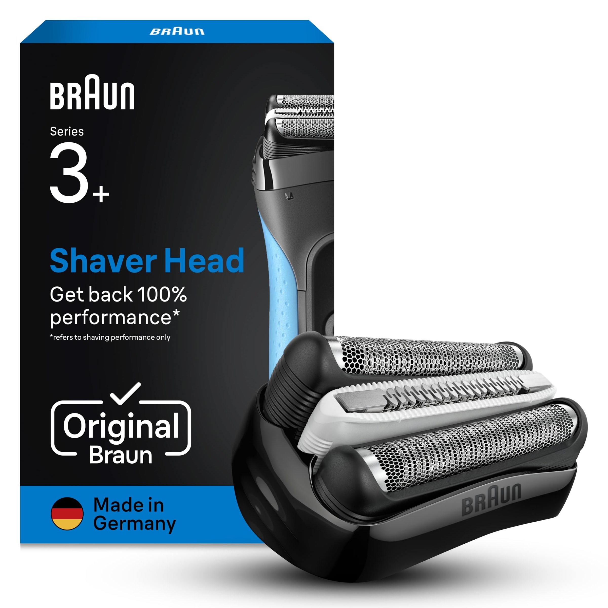 Braun Ricambio per Rasoio Elettrico Barba Serie 3, 32B, Nero | Testina Originale, Recupera il 100% delle Prestazioni del Regolabarba Uomo, Compatibile con i Rasoi Series 3+ e Seri…