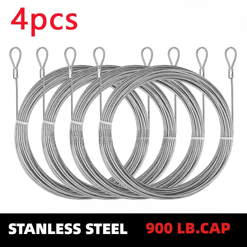 4PCS 2M 304 Filo di Acciaio Inossidabile Baldacchino Corda Pesca Cavo di Sollevamento Stendibiancheria Diametro 2mm Ombra Vela Tenda Kit Antiruggine