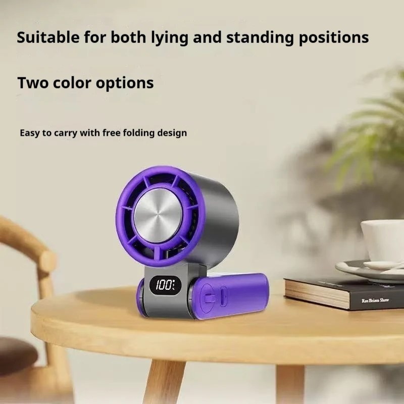 Ventilatore Portatile Turbo 3600mAh Ricaricabile, 100 Velocità Regolabili, Mini Ventilatore Pieghevole ad Alta Velocità per Raffreddamento