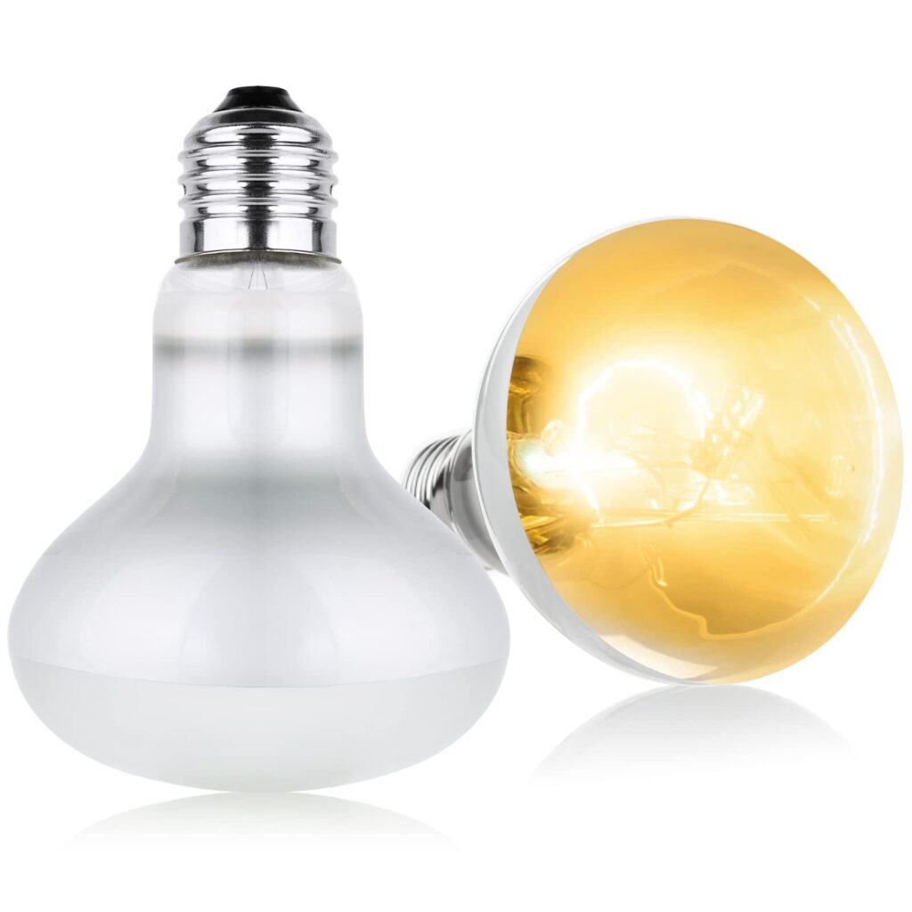 vsshe Lampada Calore per Rettili, 2 Pezzi 100W UVA Lampada Riscaldante Tartarughe, Lampadina riscaldante E27 per rettili, Lampadas Riscaldantes per Rettilis, per Tartaruga Serpent…