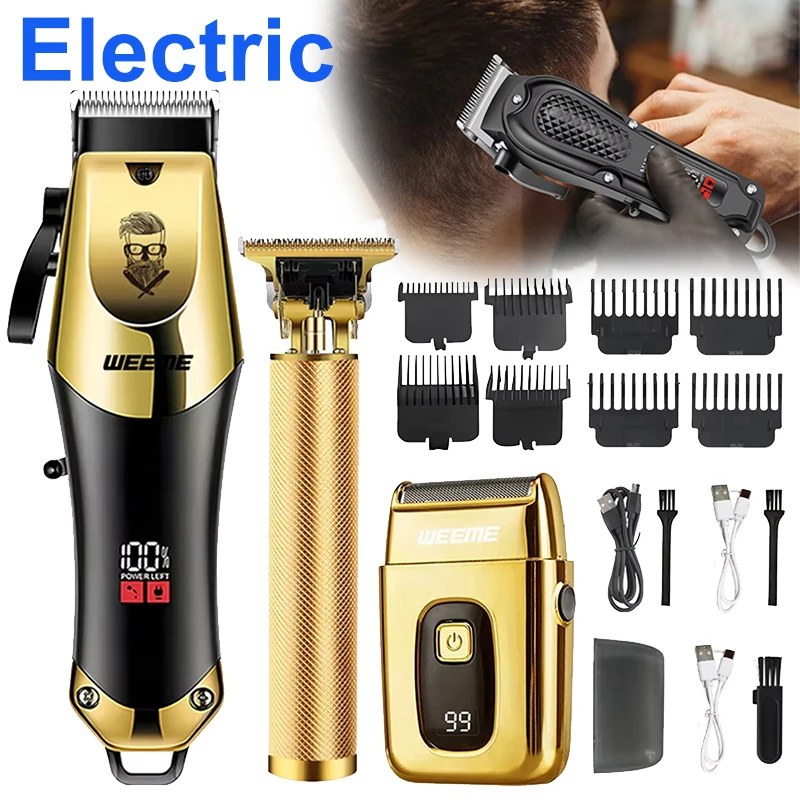 Tagliacapelli Vintage Senza Fili, Macchina Elettrica Ricaricabile per Taglio Capelli con Kit Rifinitore per Naso, Regalo per Fidanzato