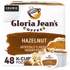 Cialde K-Cup Gloria Jean's Nocciola Keurig, Caffè Tostato Medio, 48 Pezzi