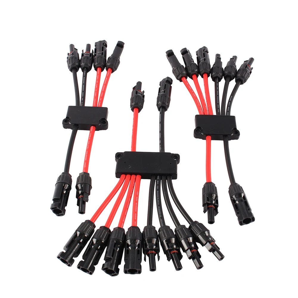 Connettori Solari Paralleli 2 a 4/6/8 Vie a Y, Estensore per Pannelli Solari 10AWG, Splitter Cavo Solare per Connessione Parallela