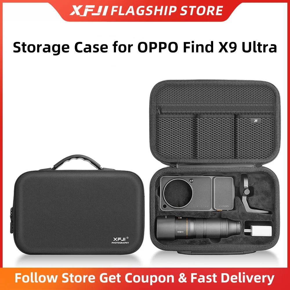 Borsa di Stoccaggio XFJI, Custodia Rigida Antiurto per Kit Fotografico OPPO Find X9 Ultra e Accessori