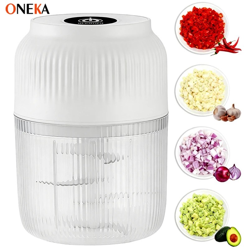 Mini Tritatutto Elettrico a 6 Lame USB per Aglio, Peperoncino, Zenzero, Verdure, Alimenti per Bambini - Utensile da Cucina