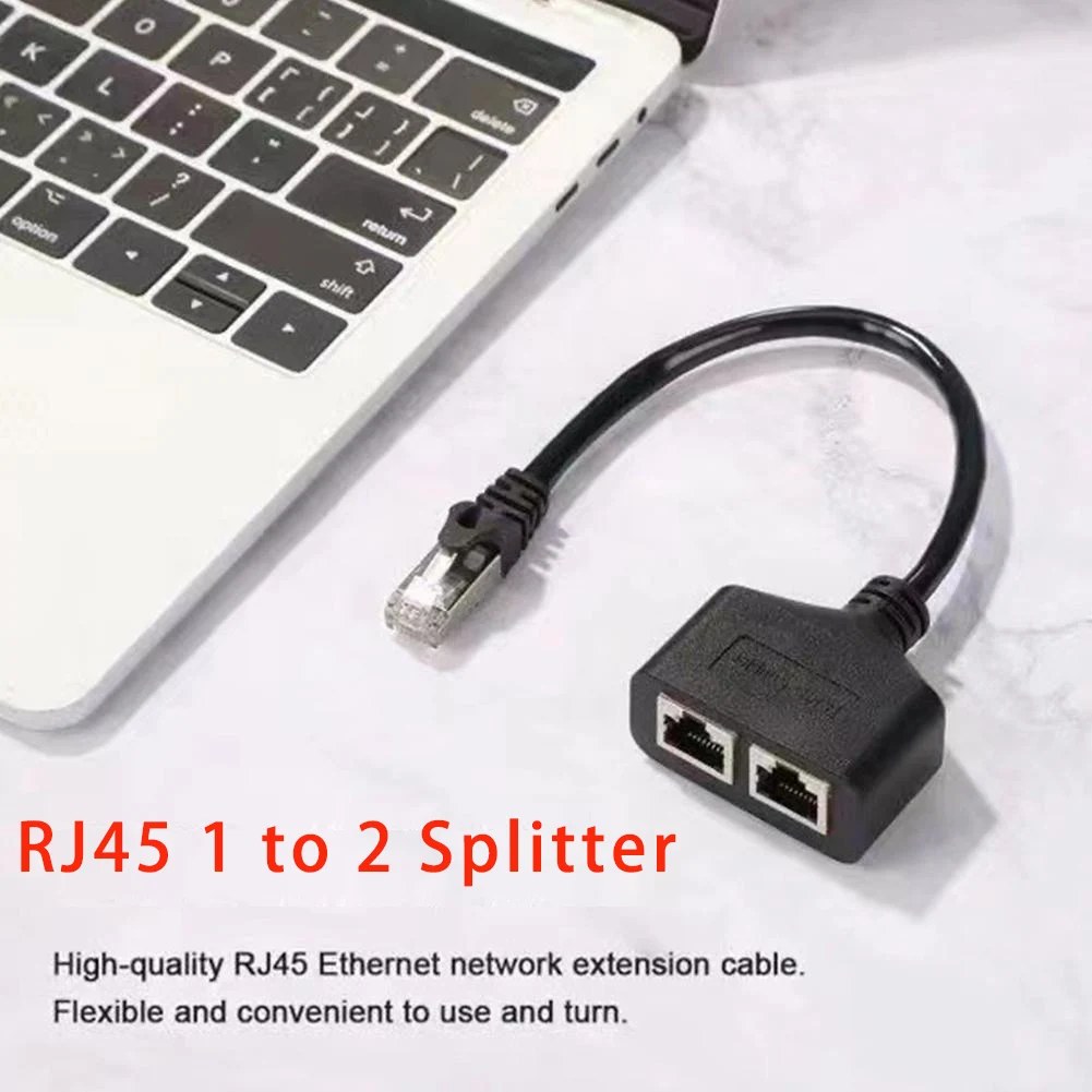 Adattatore di rete splitter cavo Ethernet RJ45, cavo splitter Ethernet da 1 a 2 Adattatore connettore Ethernet Super LAN adatto Cat 6