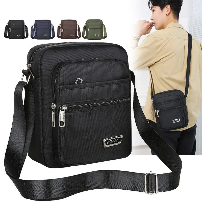 2025 Borsa a tracolla in nylon da uomo Borsa a tracolla Borsa casual in nylon con tasca con cerniera Borsa a tracolla da uomo da viaggio Tote Fashion New