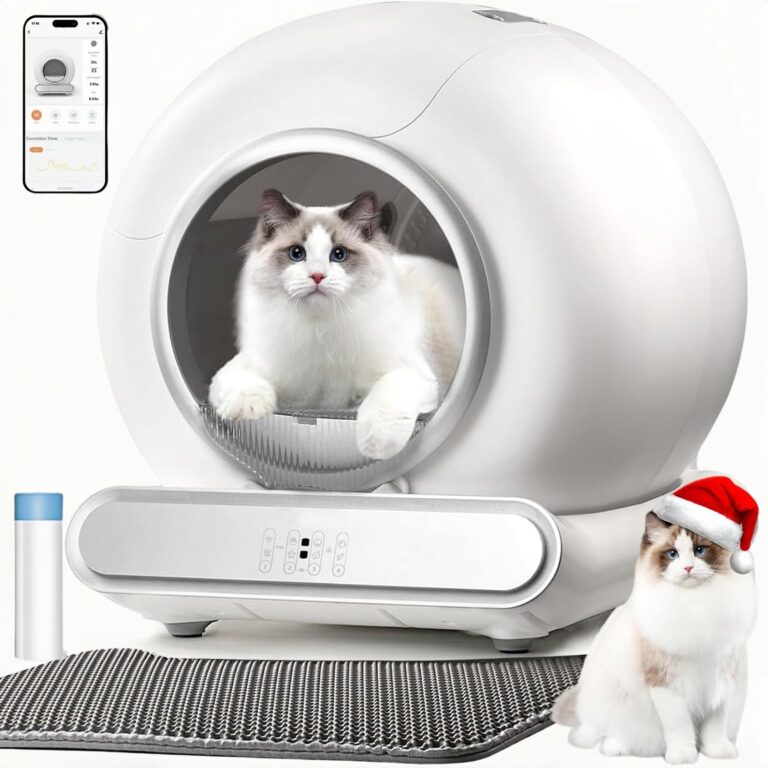 QSMYUYE Lettiera Gatto Autopulente Grande 65L, Controllo APP Wi-Fi, Lettiera Automatica Intelligente per Gatti Multipli, Sicurezza Anti-Incastro, Silenziosa, Controllo Professiona…