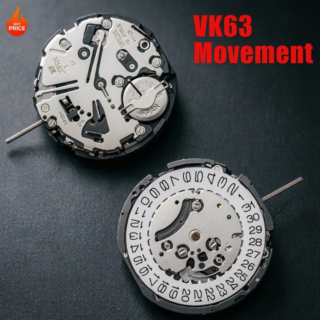 Movimento al Quarzo Cronografo Originale Giapponese VK63A con Batteria, Meccanismo Originale Giapponese VK63 VK61A VK67A, Movimento di Ricambio Mod.