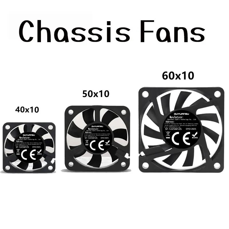40mmx40mmx10mm 50mmx50mmx10mm 60mmx60mmx10mm 5V 2Pin DC Raffreddamento Ventola silenziosa Raffreddatori CPU