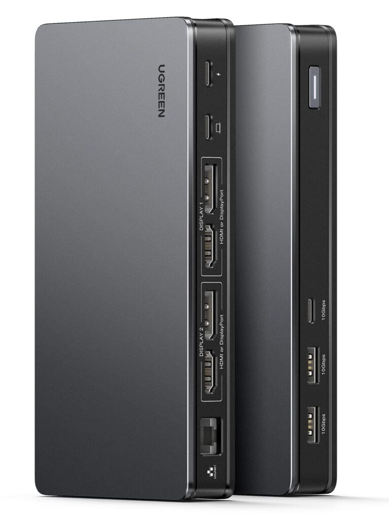 UGREEN Revodok Pro 209 DisplayLink Hub USB C Docking Station Doppio Display | 9 in 1, 2 HDMI 2 DP, Doppio Schermo per MacOS, 10Gbps, PD 100W, Gigabit Ethernet, Compatibile con Mac…