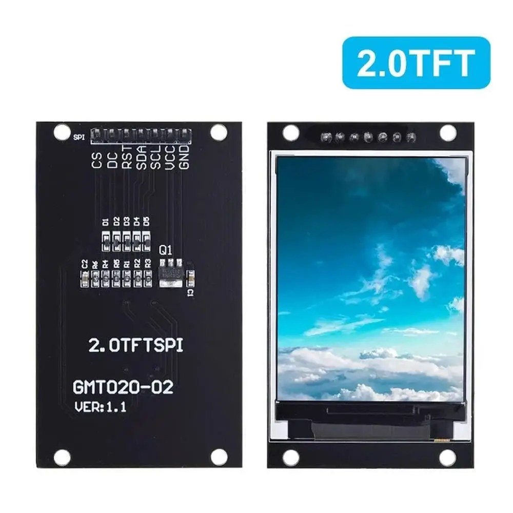 Display TFT da 2,0 pollici OLED LCD Drive IC ST7789V 240RGBx320 Interfaccia a matrice di punti per modulo display LCD a colori Arduio