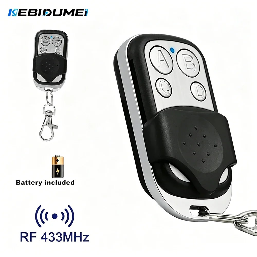 Telecomando Universale KEBIDUMEI 433MHz a 4 Pulsanti per Cancelli e Porte da Garage - Duplicatore Chiave Copia Controllo Garage