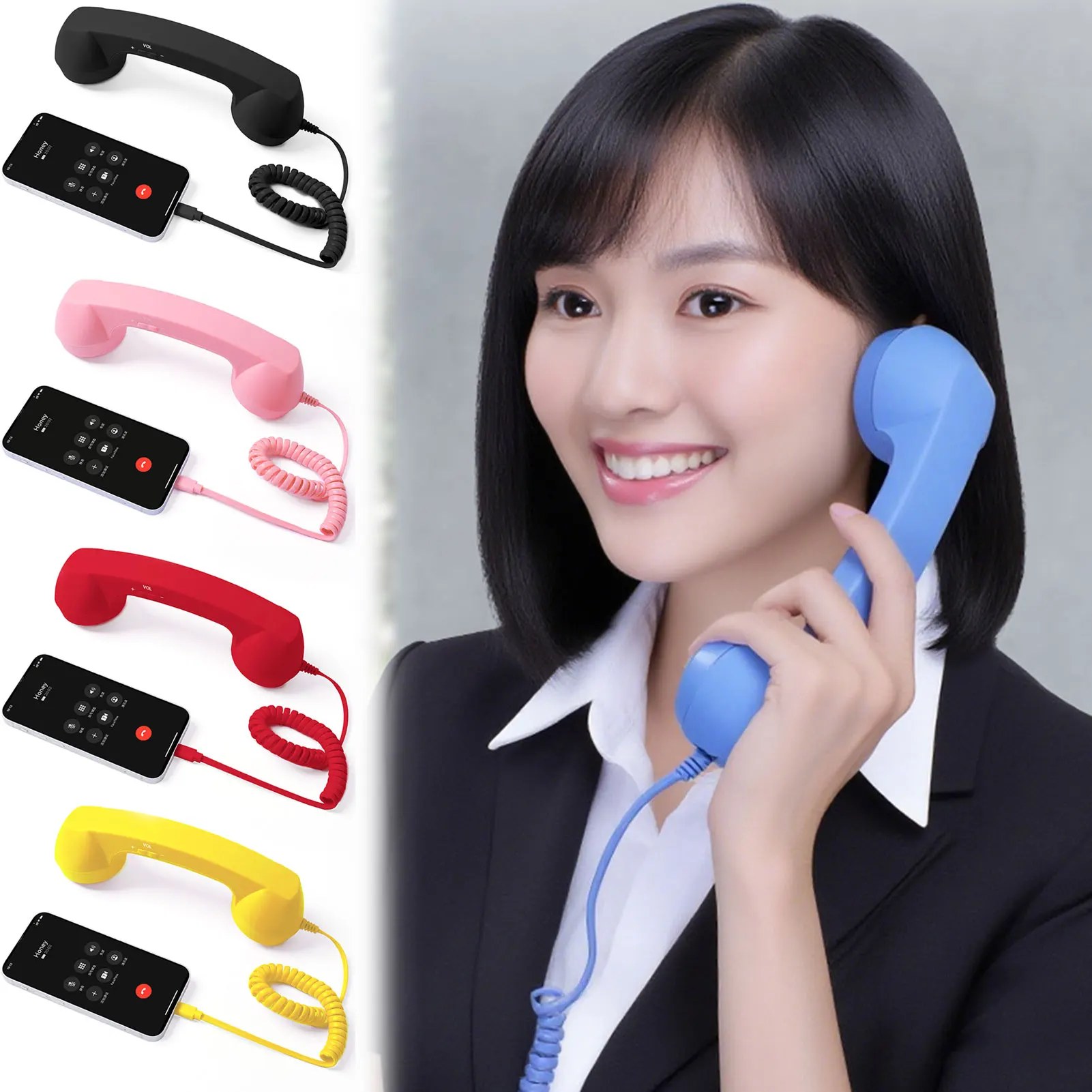 Chiamate mobili di tipo C cablate Ricevitore di telefoni Accessorio per chiamate in stile antico Plug Play Chiamate chiare Ricevitore per cuffie