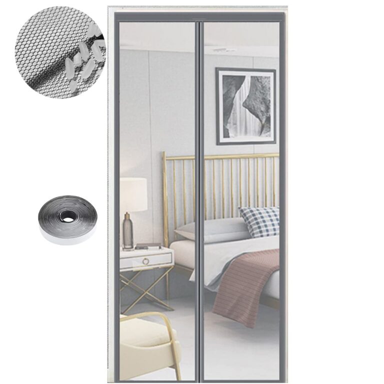 Zanzariera Magnetica per Porte 90 x 205 cm, Tenda Magnetica Zanzariera Porta, Nessun Attrezzo Richiesto, Facile da Installare, Adatto a Bambini e Animali Domestici, Grigio Puro