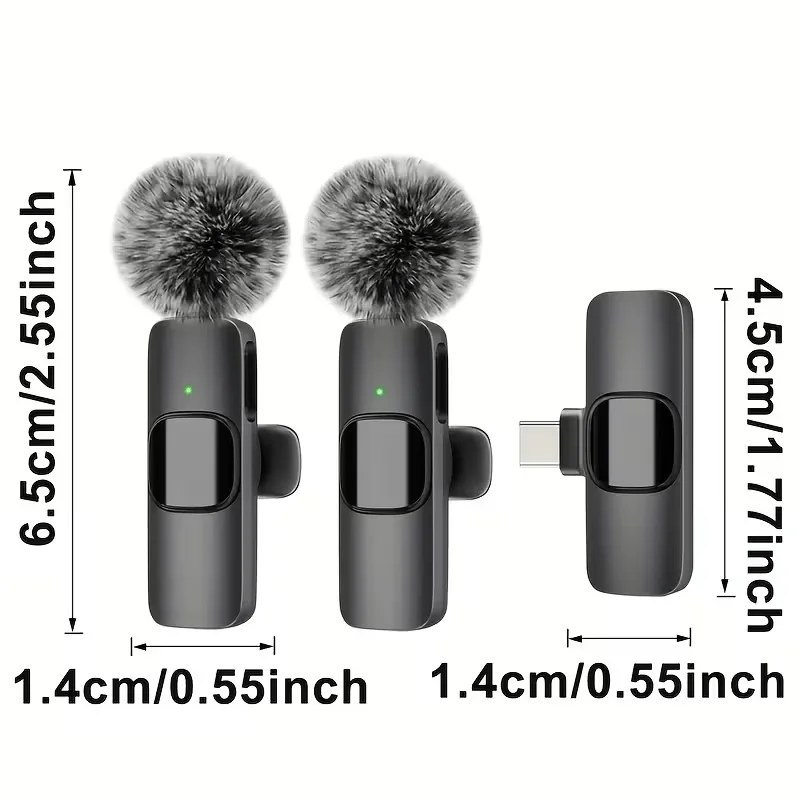 Microfono Wireless Mini per iPhone 17/16/15 e Telefoni Android, Microfono Lavalier Omnidirezionale per Interviste, Video e Podcast