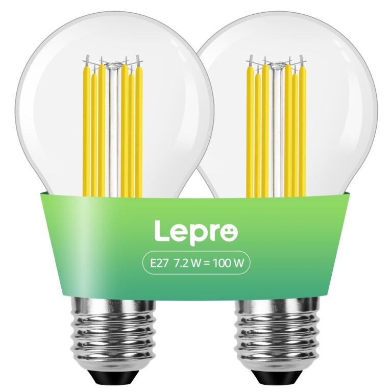 Lepro Lampadina LED E27 (Classe A), 7,2W Bianca Calda 2700K 1521LM, 2 Pcs | 7,2 W Equivalente a 100 W, Angolo di Raggio 300°, Alto CRI>80, Lampadine a Risparmio Energetico non Dim…