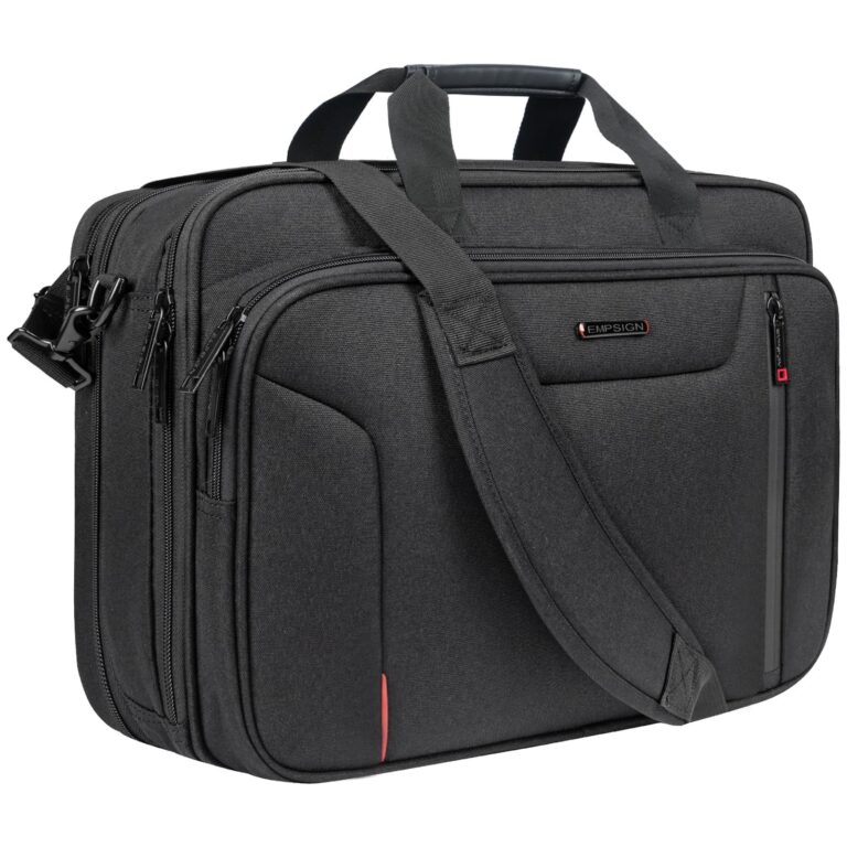 EMPSIGN Borsa Porta PC 17,3" Espandibile, Multiscomparto Grande Capacità | tessuto poliestere idrorepellente, protezione rfid antifurto, tracolla ergonomica, fascia trolley, multi…