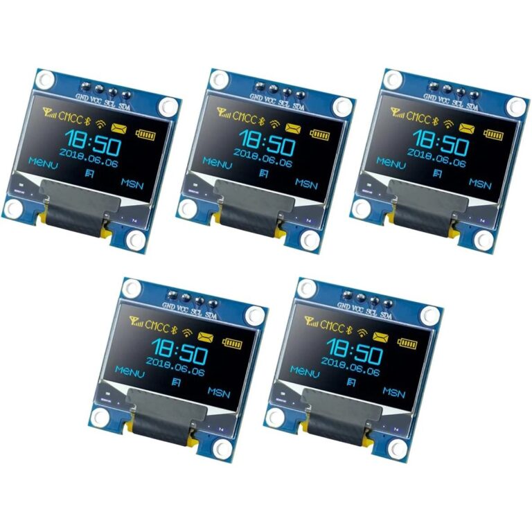 Modulo display OLED I2C IIC da 5 pezzi da 0,96 pollici 12864 128x64 pixel SSD1306 Mini scheda schermo OLED autoluminoso per Arduino Raspber
