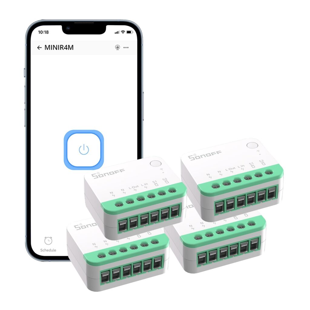 SONOFF Matter Interruttore intelligente, mini modulo Wifi fai-da-te, supporto Alexa, Google Home, 4 PACK, nessun cavo richiesto