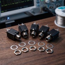 5 pezzi spina jack audio stereo 6,35 mm con 5 alette a saldare
