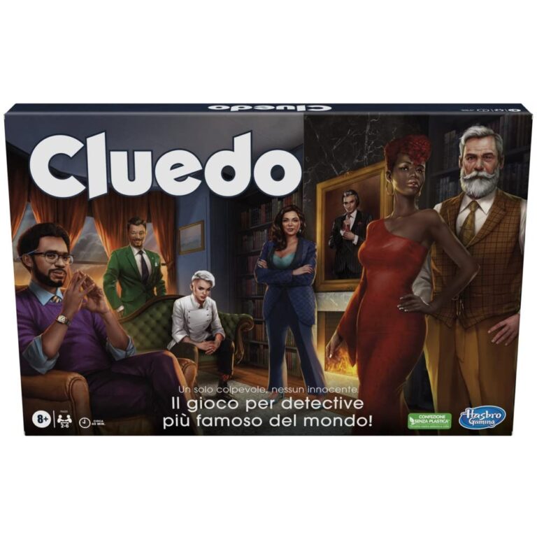 Hasbro Gaming Cluedo, Gioco da Tavolo Rivisitato, Per Bambini e Bambine da 8 Anni in Su, Mistero e Divertimetno per Famiglia e Amici, da 2 a 6 Giocatori