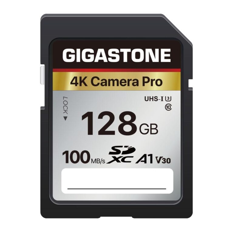[5 anni di recupero dati gratuito] GIGASTONE scheda di memoria da 128 GB serie 4K Pro, velocità fino a 100 MB/s, compatibile con videocamere Canon, Nikon, Sony, A1 V30 UHS-I