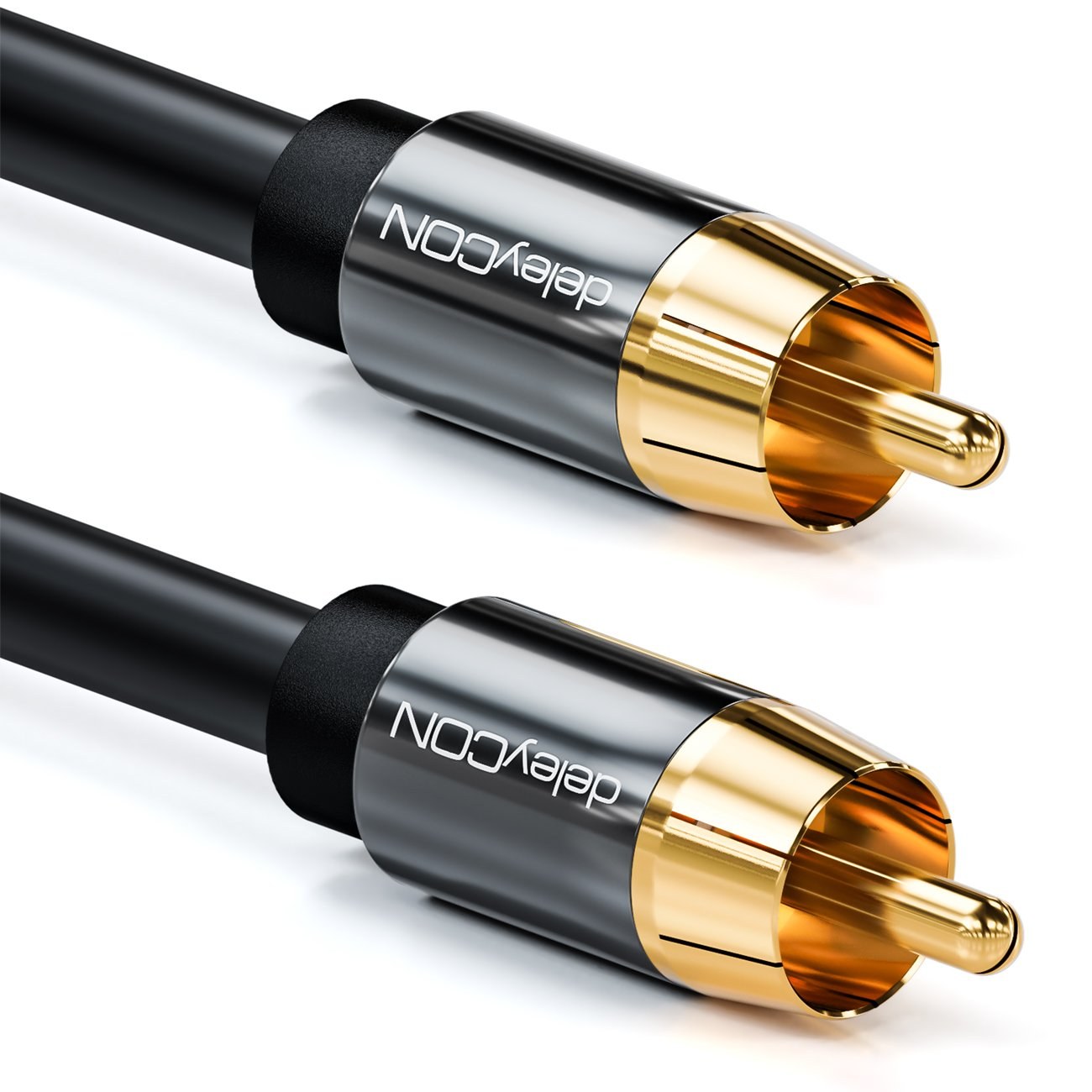 deleyCON 5m Cavo Subwoofer - Cinch RCA Coassiale Digitale - Connettori Placcati Oro - Collegamento Audio - Subwoofer Ricevitore AV Amplificatore Home Cinema