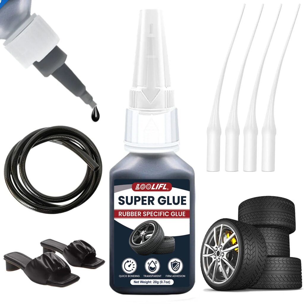 LOOLIFL, colla super nera da 1-10 pezzi, agente per la riparazione dei pneumatici, ad alta resistenza, impermeabile, resistente all'usura, resistente alle alte temperature, robust…