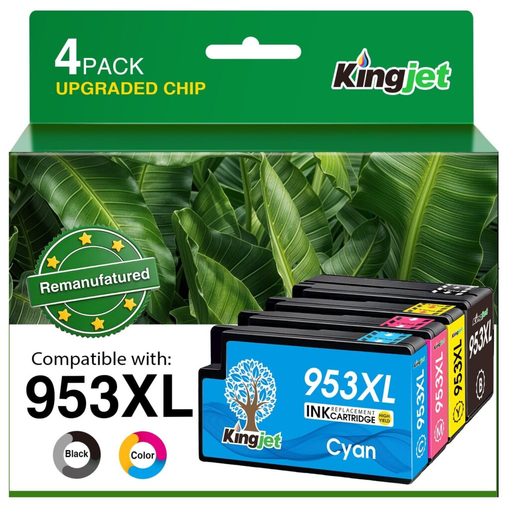 KINGJET 953XL 953 XL Cartucce d'inchiostro Compatibili con HP 953XL Multipack per HP Officejet Pro 7720 7740 8710 8715 8210 8720 7730 8218 8718 8725 8728 8730 8740 (Nero Ciano Mag…