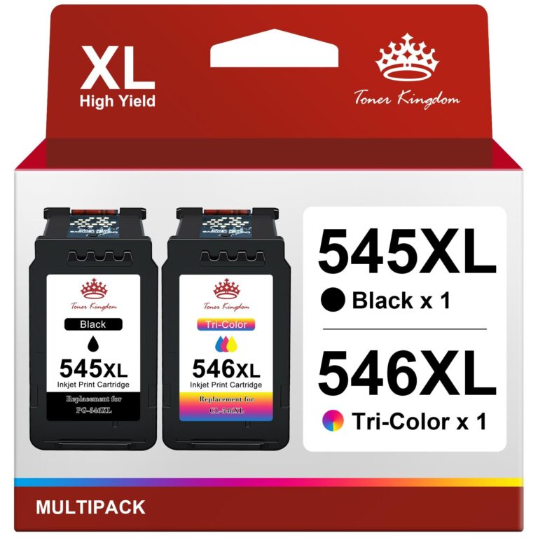 Toner Kingdom Compatibile Canon PIXMA PG-545XL 546XL Cartucce d'inchiostro | PG545XL CL-546XL Sostituzione per Canon PIXMA MG2550 MG2550S TR4550 TS3151 TS3150 MX495 MG3050 MG3051…