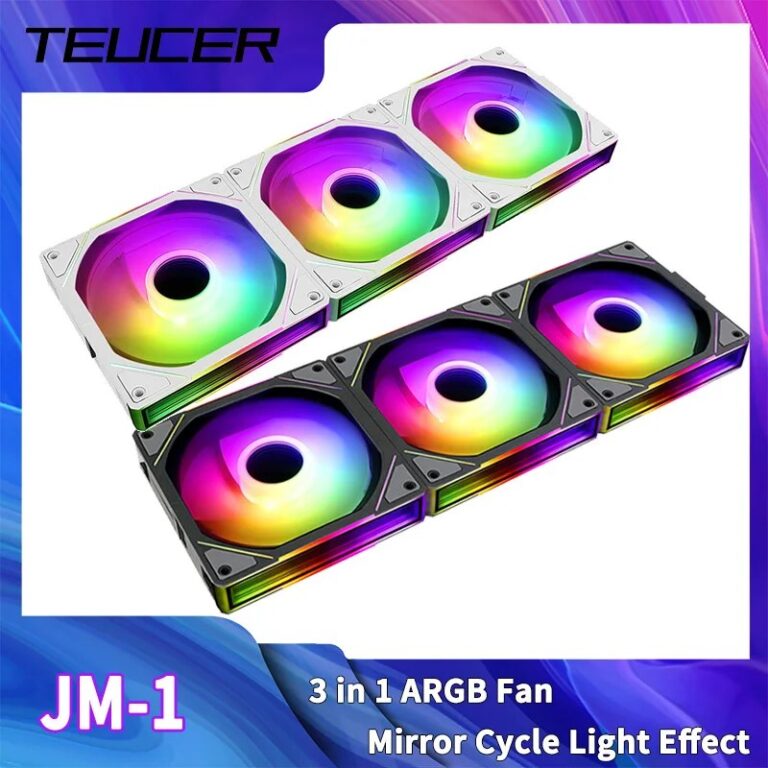 TEUCER JM-1 Ventola per case del computer ARGB Specchio Ciclo Effetto luce 120mm 4Pin PWM Ventola di raffreddamento per PC Ventola di raffreddamento ad acqua a basso rumore