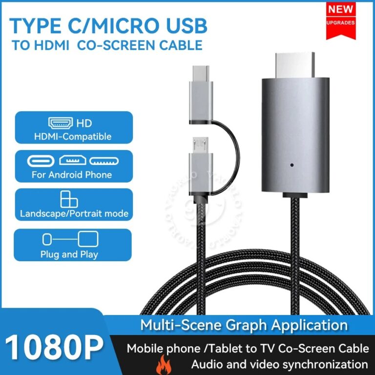 LD39 Wire HD Streaming Display TV Stick Dongle Micro USB Tipo C a HDMI Cavo compatibile Schermo di mirroring per telefono Tablet a TV