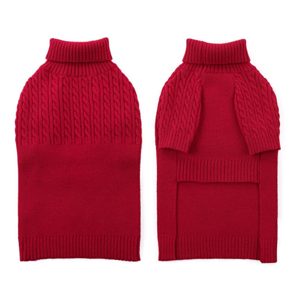 CITÉTOILE Maglione per Cani,Maglione per Cani Lavorato a Maglia per Cani di Piccola e Media Taglia,Cappotto per Cani Maglione Lavorato a Maglia a Collo Alto Lavabile,Cappotto Inve…