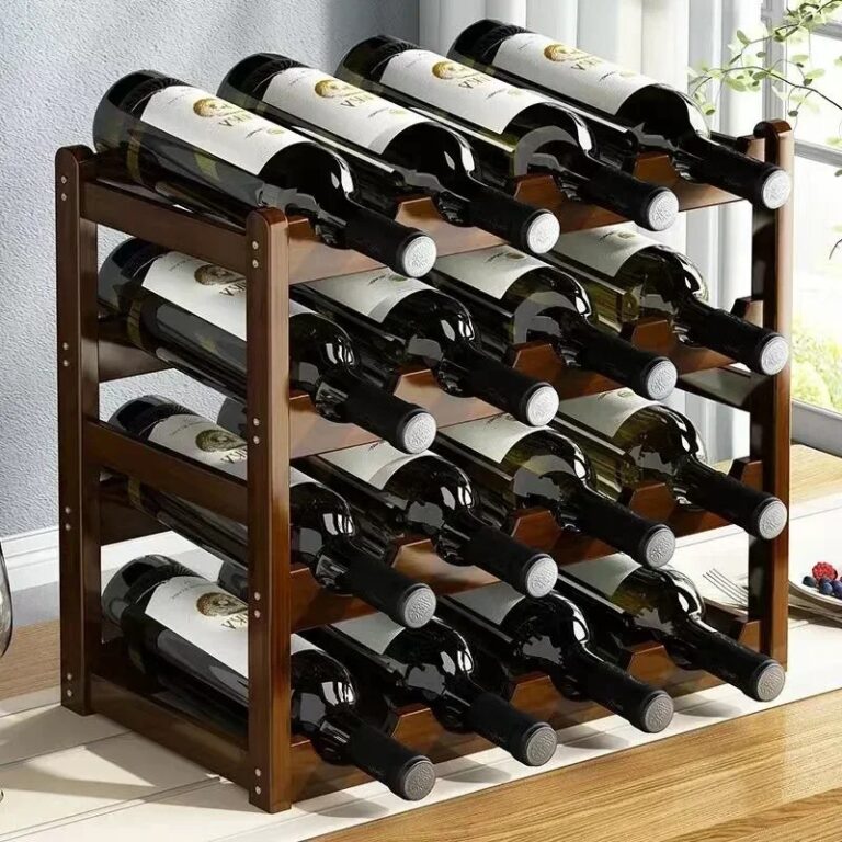 Portabottiglie da tavolo per vino rosso, elemento decorativo per la casa, espositore creativo per bottiglie di vino, mobiletto semplice per vino, scaffale modulare per lo stoccagg…