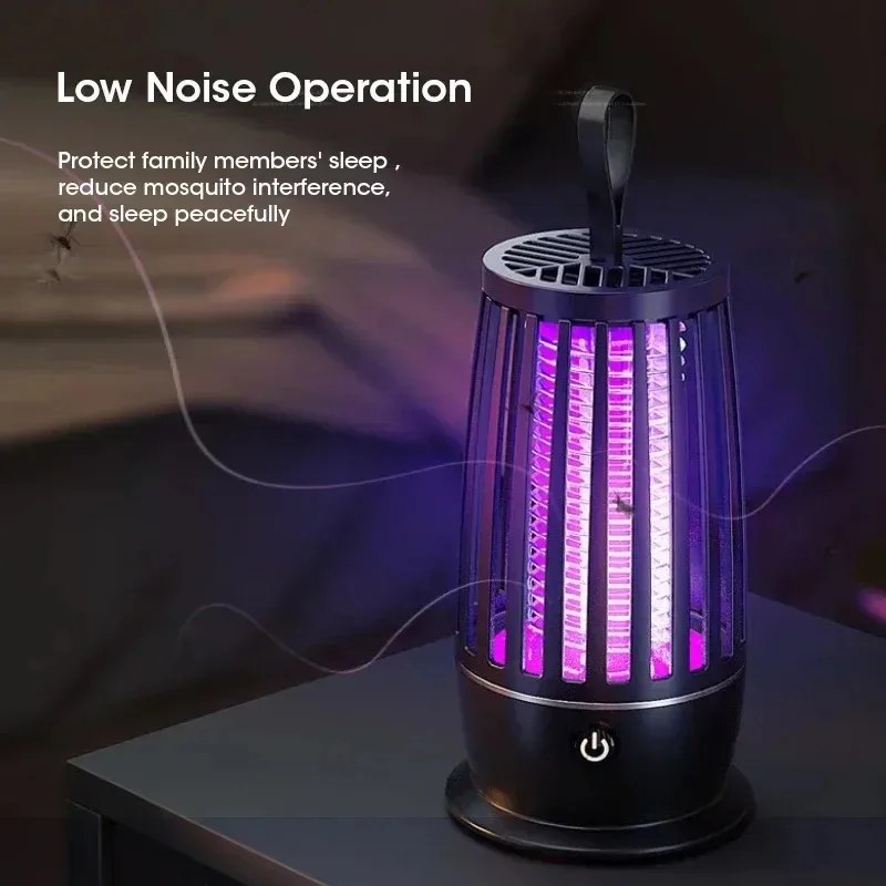 Lampada Elettronica Antizanzare Ricaricabile USB - Trappola per Insetti Silenziosa e Portatile per Uso Interno ed Esterno - Ideale per la Casa