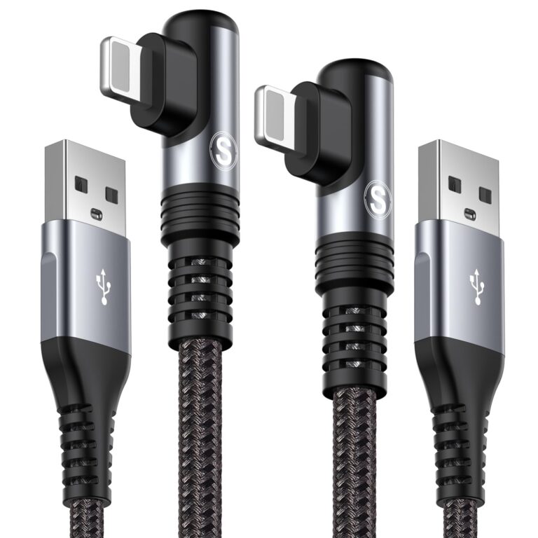 Cavo iPhone 90 Gradi [2 Pezzi 3m] Cavo Lightning,MFi Certified,filo iphone | Nylon Braided,Cavo Lightning USB per iPhone 14/13/12/11/Pro/Pro Max/X/XS/XS Max/XR/8/8 Plus/7/7 Plus/6…