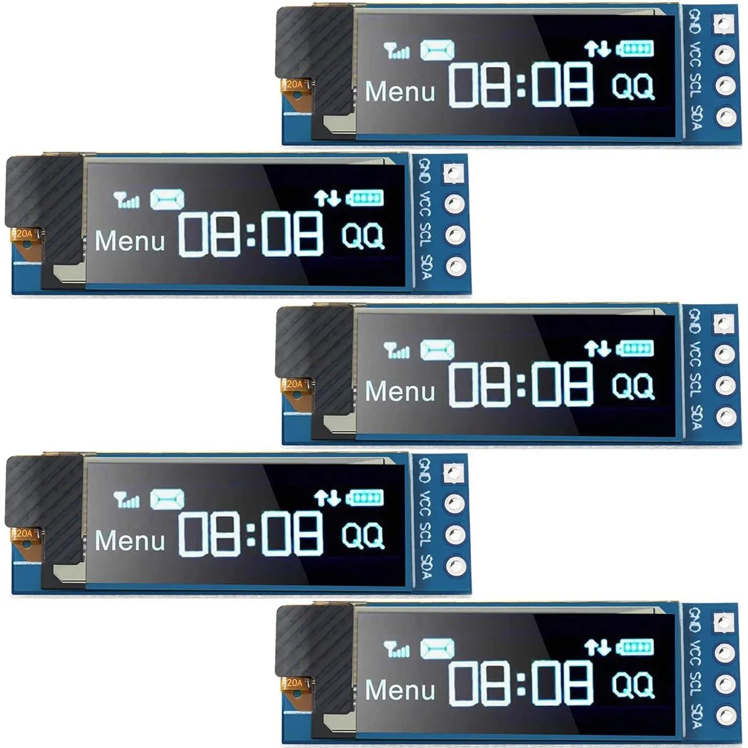 Modulo Display OLED da 0,91 Pollici Bianco/Blu, Schermo LCD LED 128X32 SSD1306 12832 0,91 IIC I2C Comunicazione per Arduino