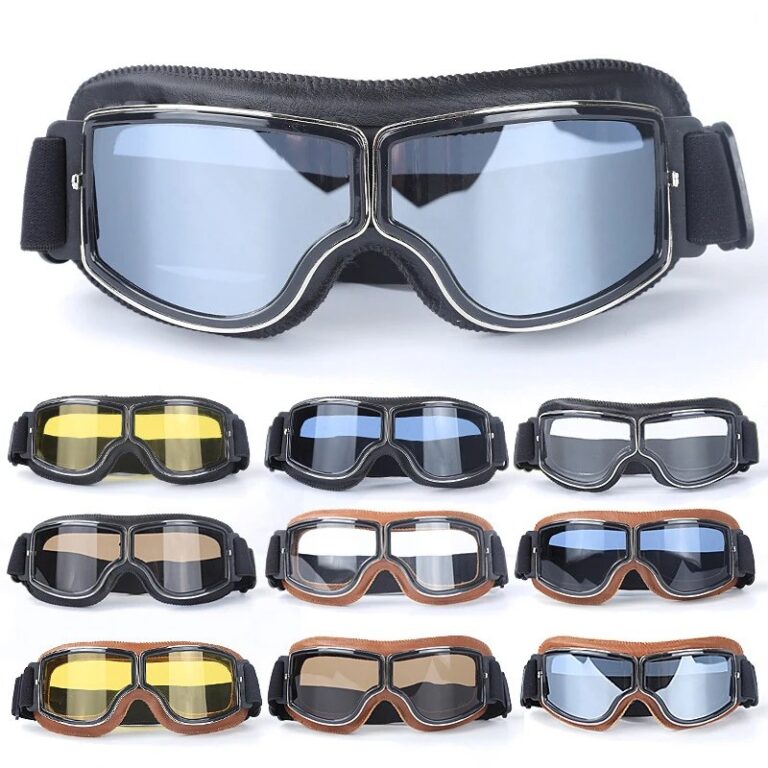 Occhiali da moto da bicicletta Occhiali da casco da moto antivento Occhiali da sole Accessori moto retrò in pelle universale retrò