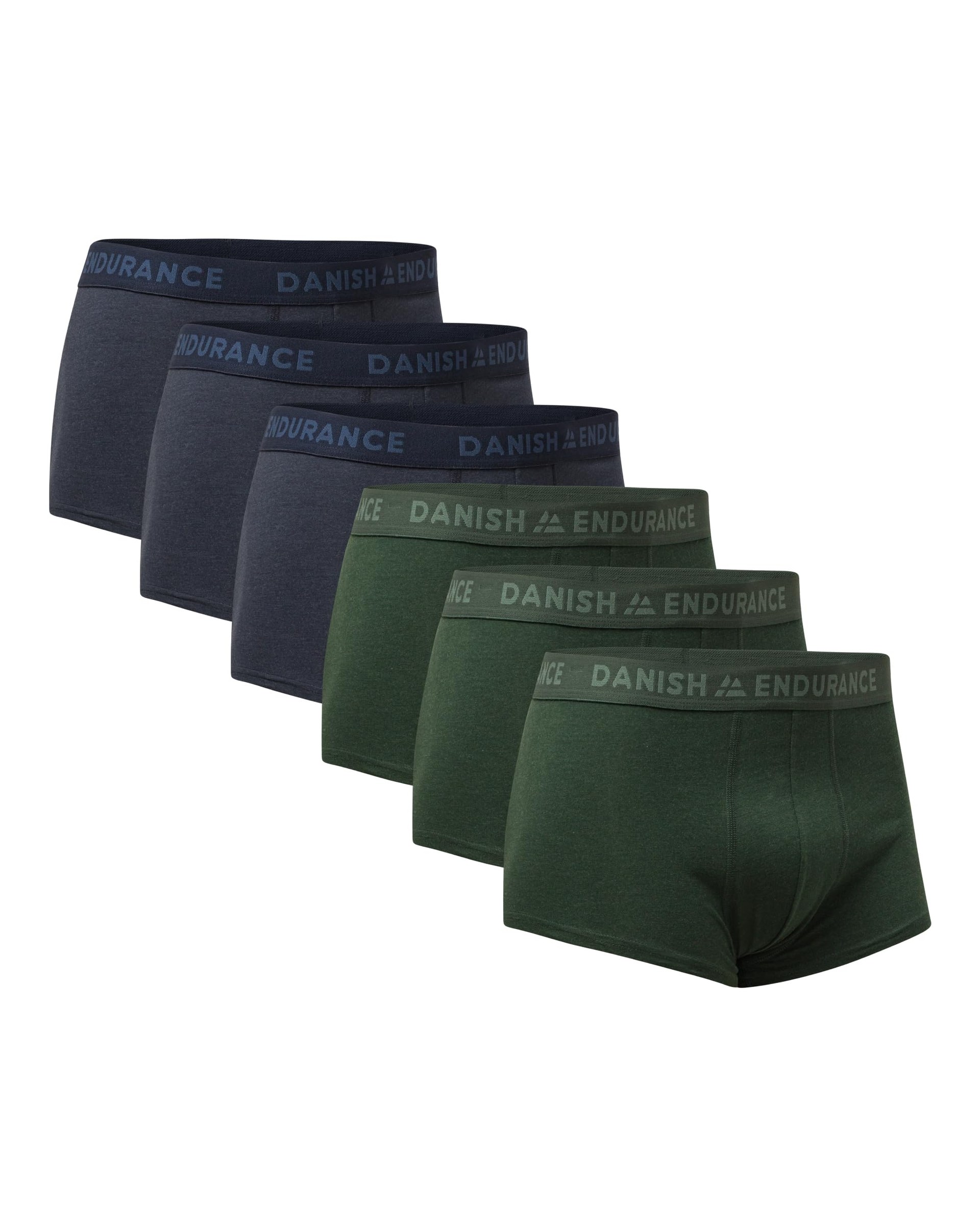 DANISH ENDURANCE Boxer Uomo Cotone Vita Bassa, Senza Etichetta, 6 Paia | Boxer vita bassa in cotone traspirante, senza etichetta, cuciture piatte per uso quotidiano