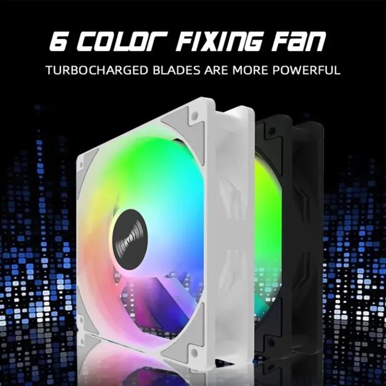 Ventola per case del PC 120mm 12V RGB effetto luce specchio ciclico per computer desktop dissipazione del calore colorato interno ed esterno luminoso