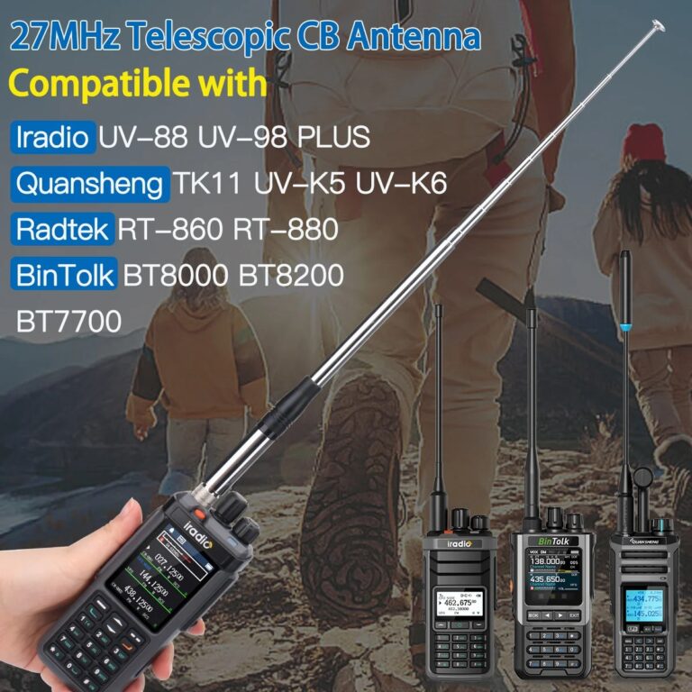 Antenna CB telescopica portatile SMA-femmina da 27 MHz per BJ-9000 Iradio UV-98 PLUS BinTolk BT8200 Quansheng TK11 Radtel RT-950PRO