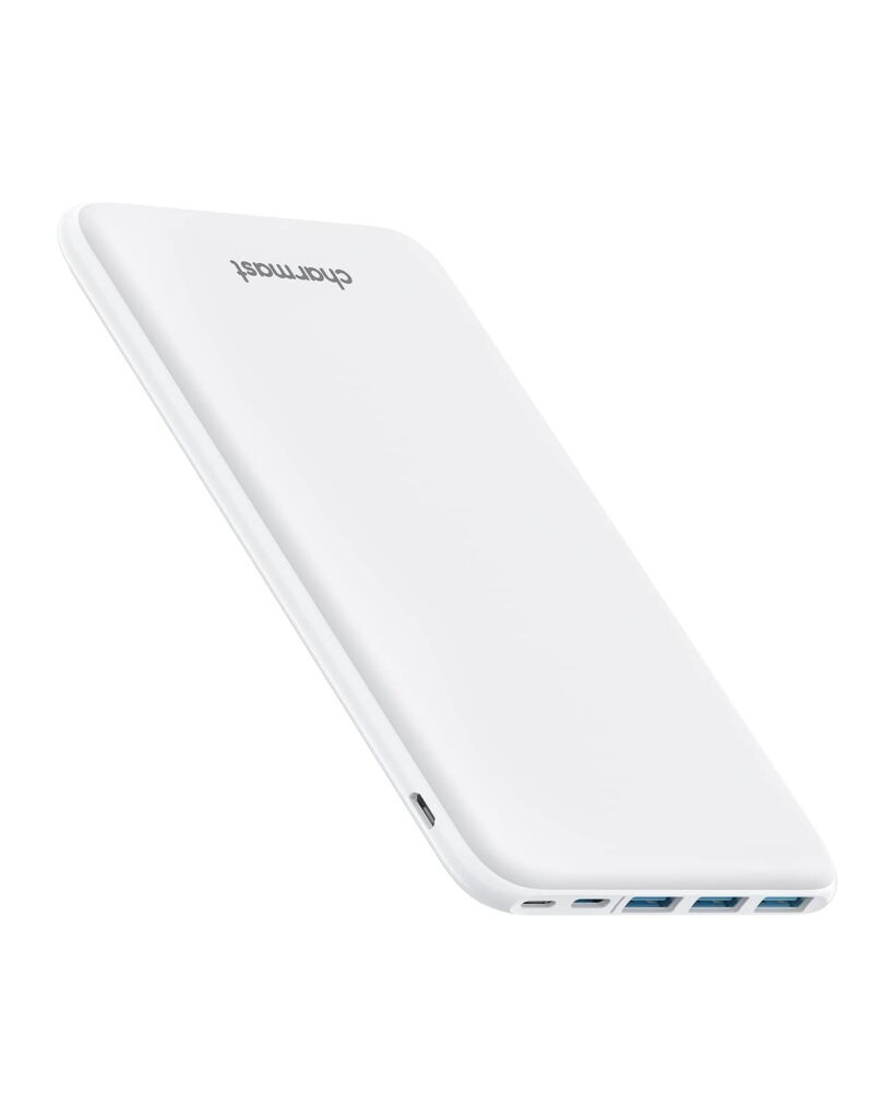 Charmast Power Bank 26800mAh Caricatore Portatile USB C Bianco | Batteria Ultra Sottile, 3 Ingresso & 4 Uscita, Compatibile con iPhone Samsung Huawei Xiaomi HONOR, Smartphone Tabl…