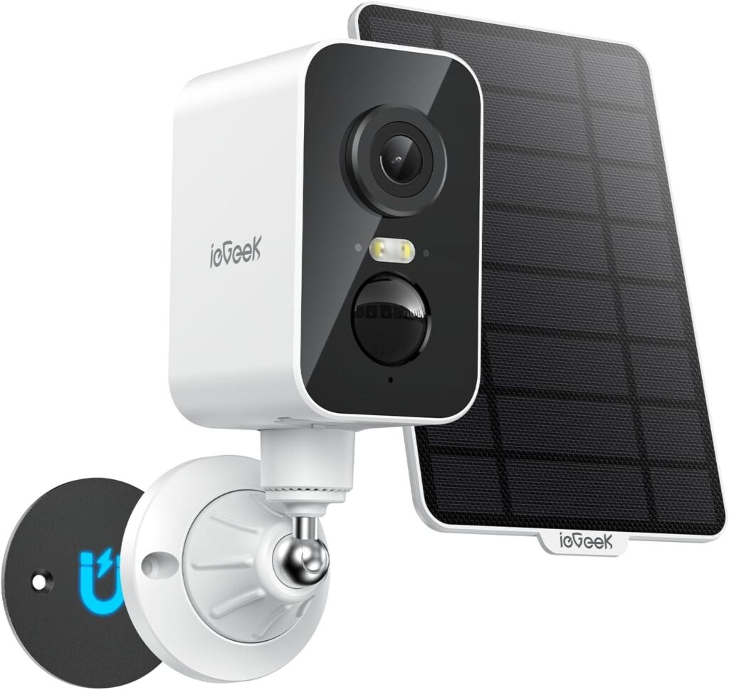 ieGeek Telecamera 4G Magnetica Portatile 2K con SIM mit Pannello Solare | Esterno/Interno, PIR Rilevamento Umano, 300° Pan, Batteria 10000 mAh, IP65, RV/Campeggio/Viaggio(Senza Wi…