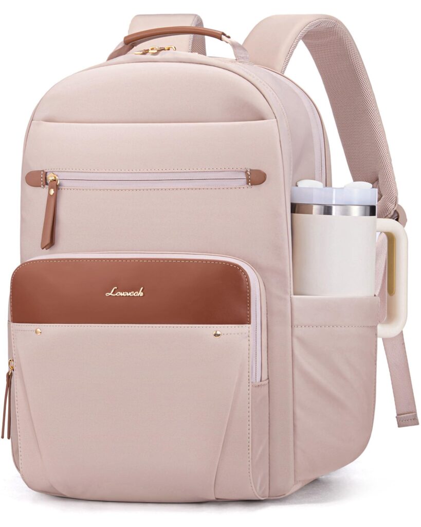 LOVEVOOK Zaino Donna, Impermeabile Zani porta PC 15.6 Pollici Zainetto da Lavoro, Elegante Zaino Computer Laptop Backpack da Università Viaggio Ufficio Scuola