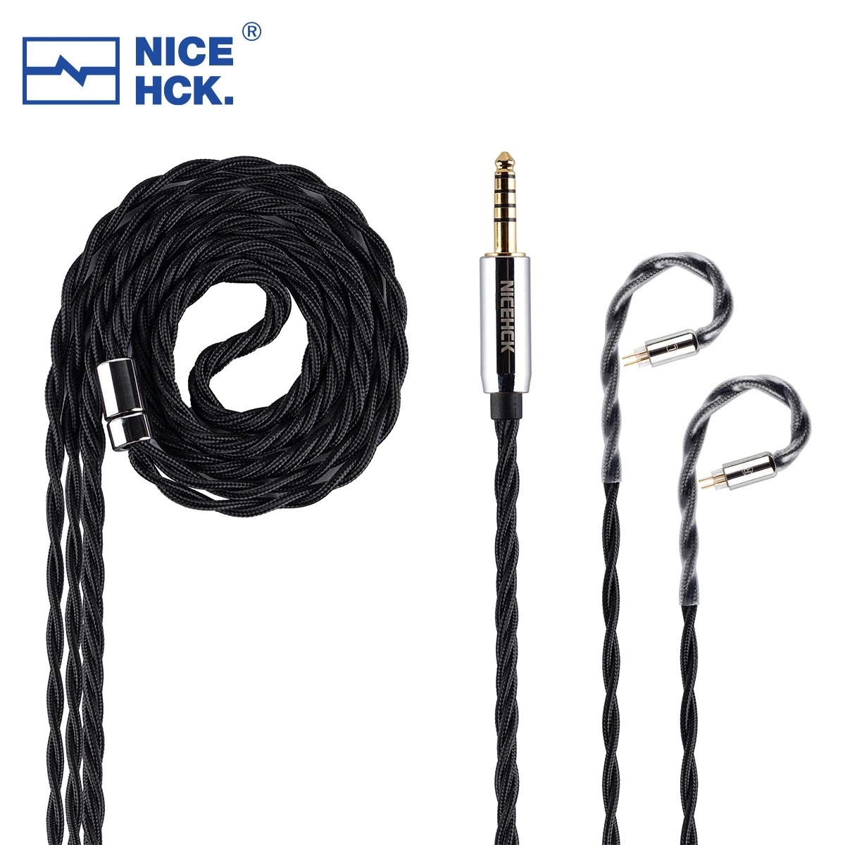 NICEHCK BlackDawn Cavo per auricolari 5N Placcato argento OFC IEM Filo 2Pin/QDC 4.4mm per CHU II ZERO EDX PRO DB2 QUE In Ear Monitor ZVX