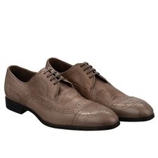 DOLCE & GABBANA scarpe derby in pelle PORTOFINO beige 40 UK 6